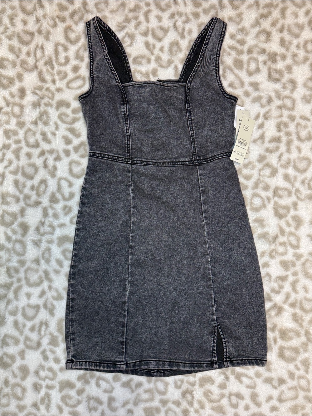 No Boundaries Black Washed Denim Tank Dress